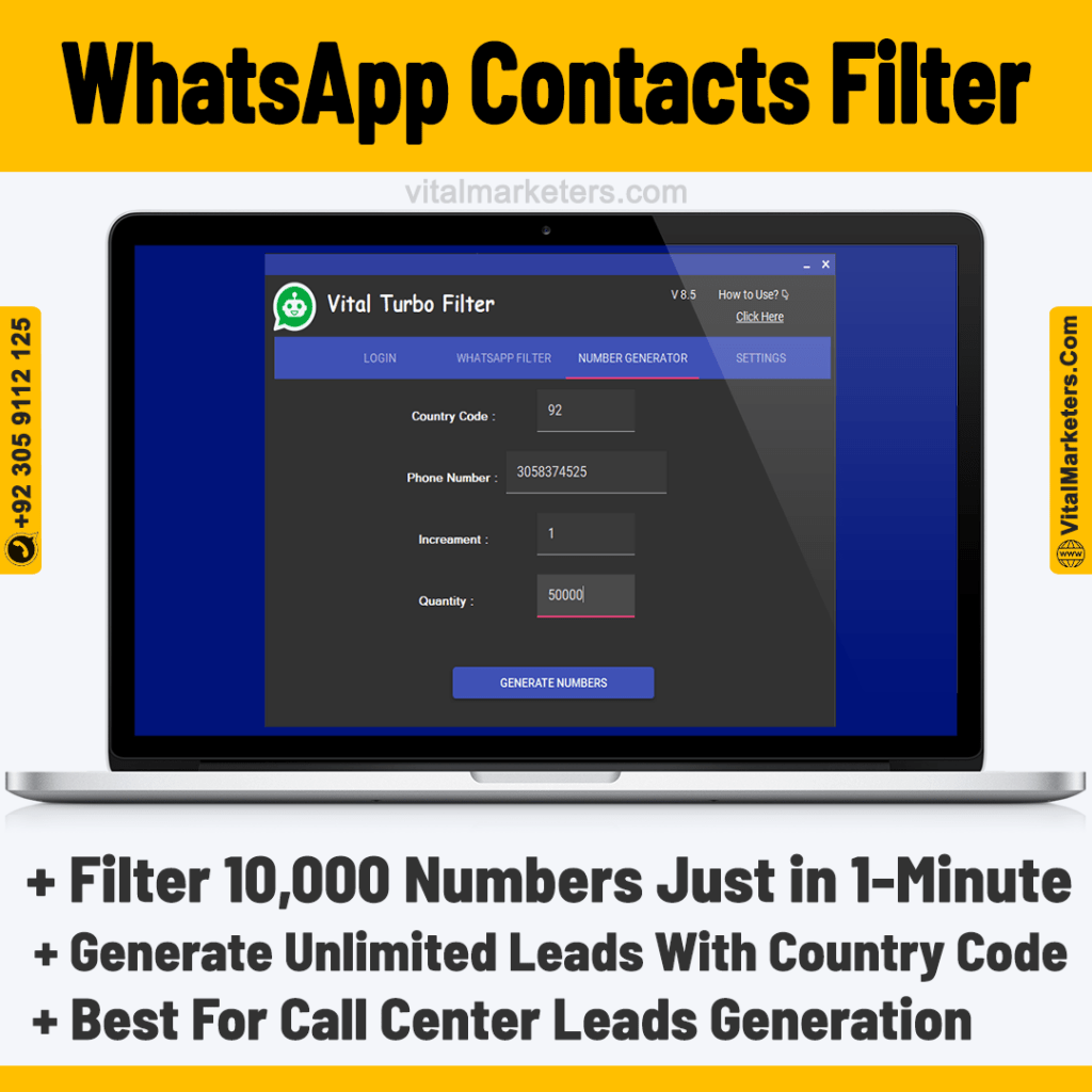 Turbo Filter | Super-Turbo WhatsApp Filter-by-Vital-Marketers-WhatsApp Leads Validator or Checker Tool-call-center-leads-extrator-numbers-generator Free Download WhatsApp Turbo Filter